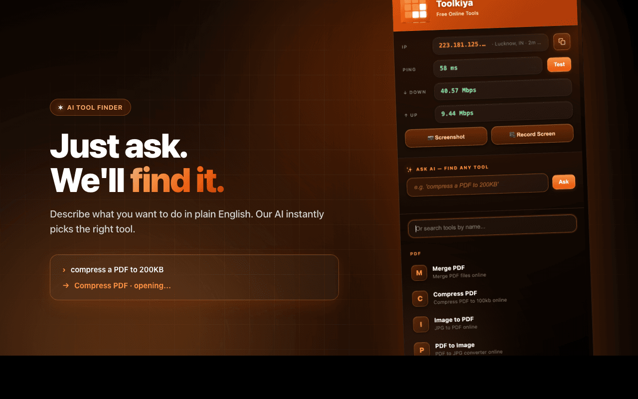 AI smart tool finder in action